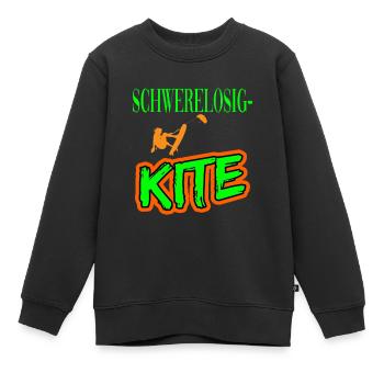 Schwerelosigkeit Kitesurfen Kiten für Kiter - Kinder Premium Organic Sweatshirt - Schwarz - Vorne - AI Model Kid Female (0cm)