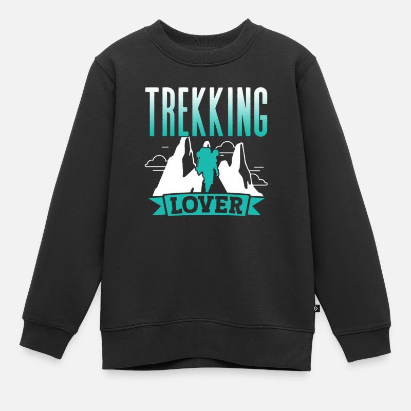 Trekking Amoureux Randonneurs Randonnée - Sweat Premium enfant bio - noir