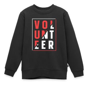 Volontariat volontaire - Sweat Premium enfant bio - noir - Devant - AI Model Kid Female (0cm)