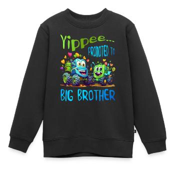 Big Brother Tractor and Dump Truck - Promoted to - Kids Premium Organic Sweatshirt - black - Front - AI Model Kid Female (0cm)