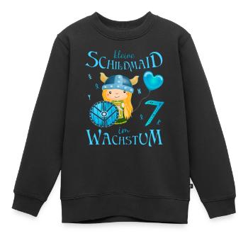 Kleine Schildmaid im Wachstum Geburtstag 7 Jahre - Kinder Premium Organic Sweatshirt - Schwarz - Vorne - AI Model Kid Female (0cm)