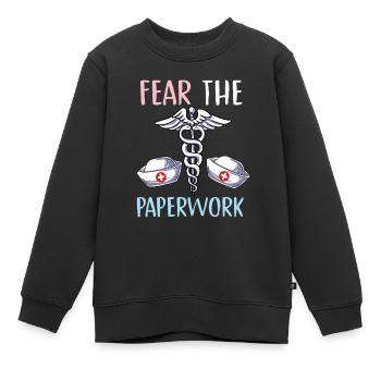 craignez la paperasse Conception pour un hôpital - Sweat Premium enfant bio - noir - Devant - AI Model Kid Female (0cm)