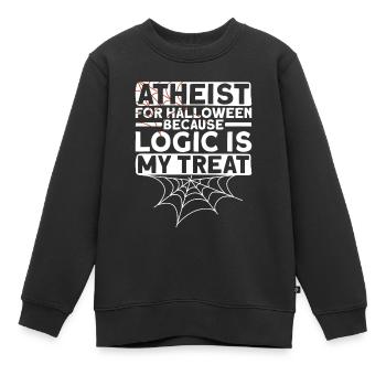 Logique athée Athéisme Anti Église Halloween - Sweat Premium enfant bio - noir - Devant - AI Model Kid Female (0cm)