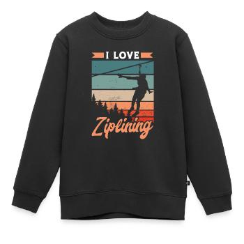 Ich Liebe Ziplining Seilrutsche Zipline Sport - Kinder Premium Organic Sweatshirt - Schwarz - Vorne - AI Model Kid Female (0cm)