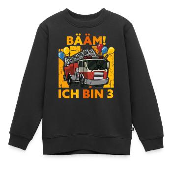 3. Geburtstag Feuerwehr Junge 3 Jahre Geschenk - Kinder Premium Organic Sweatshirt - Schwarz - Vorne - AI Model Kid Female (0cm)