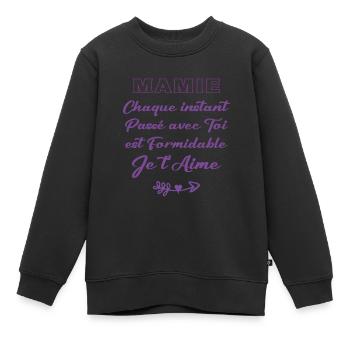 Mamie je t'aime - Sweat Premium enfant bio - noir - Devant - AI Model Kid Female (0cm)