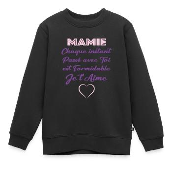 Mamie je t'aime - Sweat Premium enfant bio - noir - Devant - AI Model Kid Female (0cm)