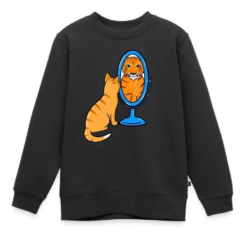 Süße getigerte Katze - Tiger - Kinder Premium Organic Sweatshirt - Schwarz - Vorne - AI Model Kid Female (0cm)