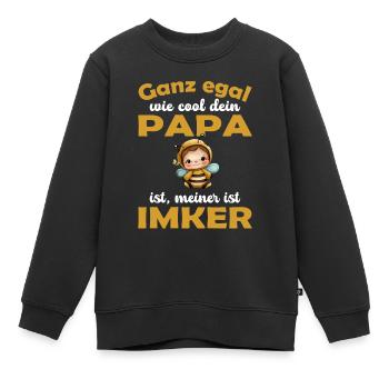 Ganz egal wie cool dein Papa ist meiner ist Imker - Kinder Premium Organic Sweatshirt - Schwarz - Vorne - AI Model Kid Female (0cm)