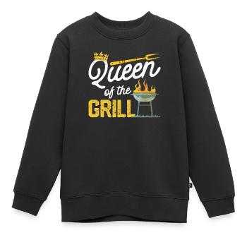 Queen of the Grill Funny Smoked Meat BBQ - Sweat Premium enfant bio - noir - Devant - AI Model Kid Female (0cm)
