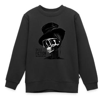 Skull Fiction Totenkopf Schädel - Kinder Premium Organic Sweatshirt - Schwarz - Vorne - AI Model Kid Female (0cm)