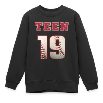 Baseball TEEN 19 - Kinder Premium Organic Sweatshirt - Schwarz - Vorne - AI Model Kid Female (0cm)