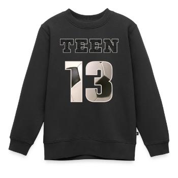 Fussball TEEN 13 Soccer - Kinder Premium Organic Sweatshirt - Schwarz - Vorne - AI Model Kid Female (0cm)