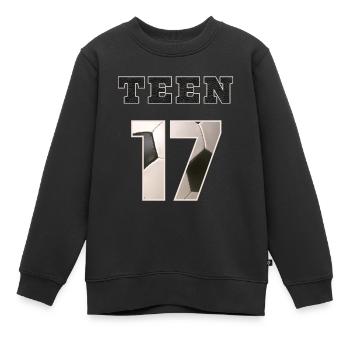 Fussball TEEN 17 Soccer - Kinder Premium Organic Sweatshirt - Schwarz - Vorne - AI Model Kid Female (0cm)