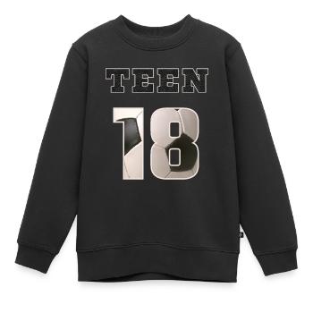 Fussball TEEN 18 Soccer - Kinder Premium Organic Sweatshirt - Schwarz - Vorne - AI Model Kid Female (0cm)