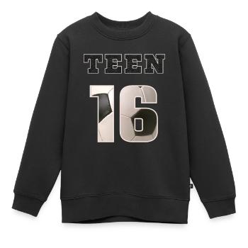 Fussball TEEN 16 Soccer - Kinder Premium Organic Sweatshirt - Schwarz - Vorne - AI Model Kid Female (0cm)