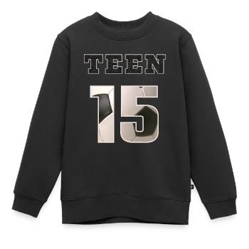 Fussball TEEN 15 Soccer - Kinder Premium Organic Sweatshirt - Schwarz - Vorne - AI Model Kid Female (0cm)
