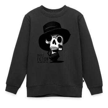 Skull Fiction Totenkopf Schädel - Kinder Premium Organic Sweatshirt - Schwarz - Vorne - AI Model Kid Female (0cm)