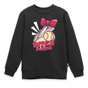 Softball lustig - Kinder Premium Organic Sweatshirt - Schwarz - Vorne - AI Model Kid Female (0cm)