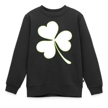 Kleeblatt - Kinder Premium Organic Sweatshirt - Schwarz - Vorne - AI Model Kid Female (0cm)