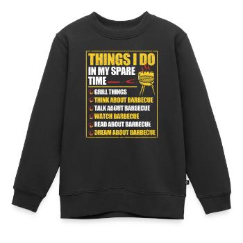Ce que je fais pendant mon temps libre Barbecue - Sweat Premium enfant bio - noir - Devant - AI Model Kid Female (0cm)