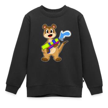 Pistolet à eau suricate - Sweat Premium enfant bio - noir - Devant - AI Model Kid Female (0cm)