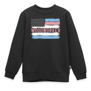Idée cadeau de charpenterie de bûcheron de la fierté américaine - Sweat Premium enfant bio - noir - Devant - AI Model Kid Female (0cm)