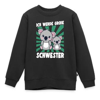Bald Große Schwester Verkündung Koala Mädchen - Kinder Premium Organic Sweatshirt - Schwarz - Vorne - AI Model Kid Female (0cm)