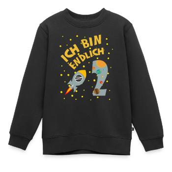 Endlich 2 Jahre Rakete Junge 2. Geburtstag Idee - Kinder Premium Organic Sweatshirt - Schwarz - Vorne - AI Model Kid Female (0cm)
