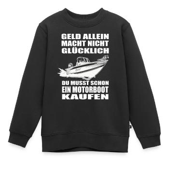 Motorboot - Kinder Premium Organic Sweatshirt - Schwarz - Vorne - AI Model Kid Female (0cm)
