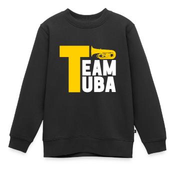 Tuba Tuba lecteur - Sweat Premium enfant bio - noir - Devant - AI Model Kid Female (0cm)