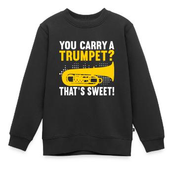 Tuba Tuba lecteur - Sweat Premium enfant bio - noir - Devant - AI Model Kid Female (0cm)