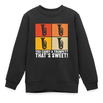 Tuba Tuba lecteur - Sweat Premium enfant bio - noir - Devant - AI Model Kid Female (0cm)