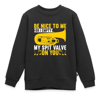 Tuba Tuba lecteur - Sweat Premium enfant bio - noir - Devant - AI Model Kid Female (0cm)