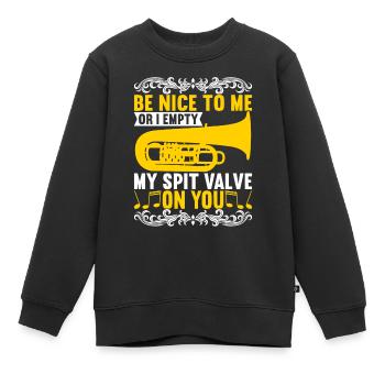 Tuba Tuba lecteur - Sweat Premium enfant bio - noir - Devant - AI Model Kid Female (0cm)