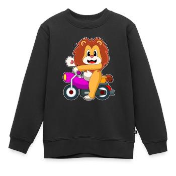 Moto Lion - Sweat Premium enfant bio - noir - Devant - AI Model Kid Female (0cm)
