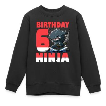 Shark Ninja I’m 6 - Action polonaise sous l’eau - Sweat Premium enfant bio - noir - Devant - AI Model Kid Female (0cm)