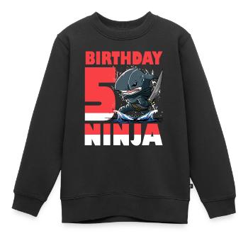Shark Ninja I’m 5 - Action polonaise sous l’eau - Sweat Premium enfant bio - noir - Devant - AI Model Kid Female (0cm)