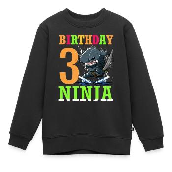 Shark Ninja I'm 3 - Action Underwater Birthday - Kids Premium Organic Sweatshirt - black - Front - AI Model Kid Female (0cm)