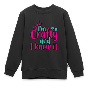 I'm Crafty And I Know It 2 - Kinder Premium Organic Sweatshirt - Schwarz - Vorne - AI Model Kid Female (0cm)