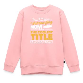 Wakesurf Maman Wakeboard Wakeboard Wakesurf - Sweat Premium enfant bio - rose - Devant - AI Model Kid Female (0cm)
