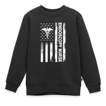USA Fahne Endoskopie Krankenschwester Amerika - Kinder Premium Organic Sweatshirt - Schwarz - Vorne - AI Model Kid Female (0cm)