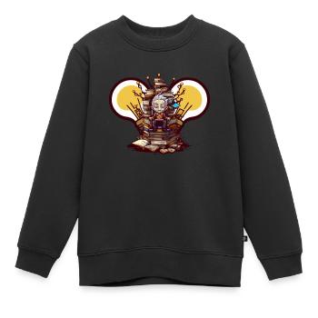 Bücher Thron der Wissenschaft - Atheist Atheismus - Kinder Premium Organic Sweatshirt - Schwarz - Vorne - AI Model Kid Female (0cm)