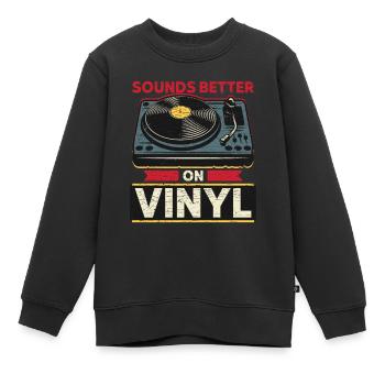 Schallplatte Vinyl - Kinder Premium Organic Sweatshirt - Schwarz - Vorne - AI Model Kid Female (0cm)