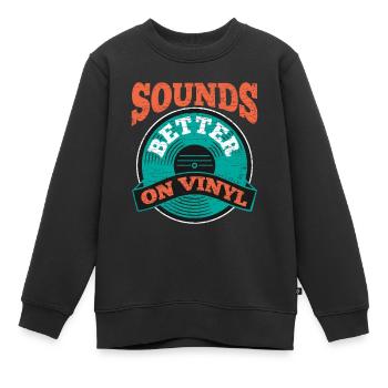 Vinyl Schallplatte - Kinder Premium Organic Sweatshirt - Schwarz - Vorne - AI Model Kid Female (0cm)
