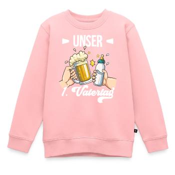 Erster Vatertag - Kinder Premium Organic Sweatshirt - Rosa - Vorne - AI Model Kid Female (0cm)