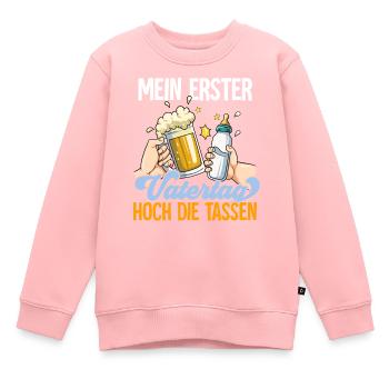Erster Vatertag - Kinder Premium Organic Sweatshirt - Rosa - Vorne - AI Model Kid Female (0cm)