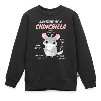 Anatomie einer Chinchilla - Kinder Premium Organic Sweatshirt - Schwarz - Vorne - AI Model Kid Female (0cm)
