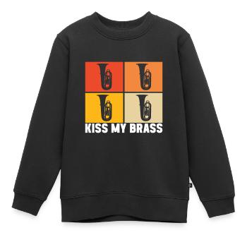 Tuba Tuba lecteur - Sweat Premium enfant bio - noir - Devant - AI Model Kid Female (0cm)
