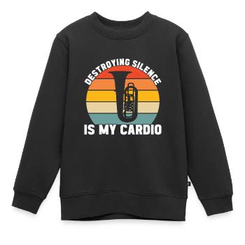 Tuba Tuba lecteur - Sweat Premium enfant bio - noir - Devant - AI Model Kid Female (0cm)